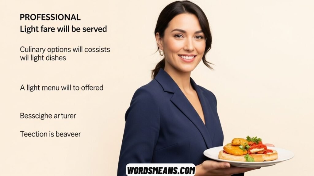 How to Say Light Food Will Be Served