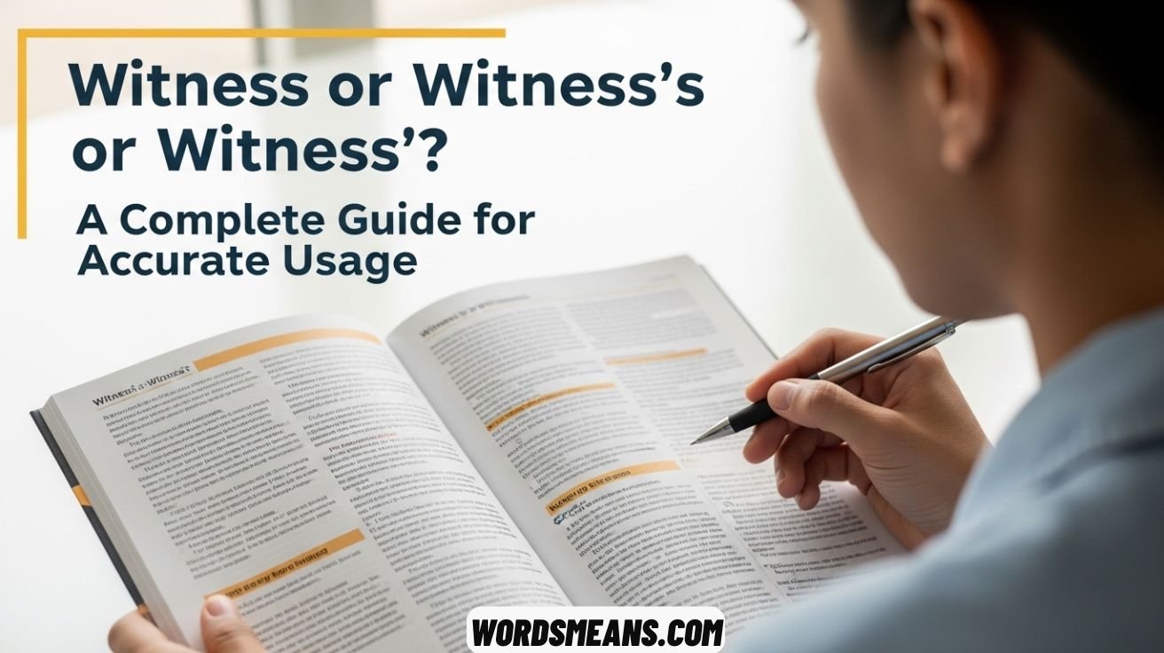 Is it Witness’ or Witness’s or Witness