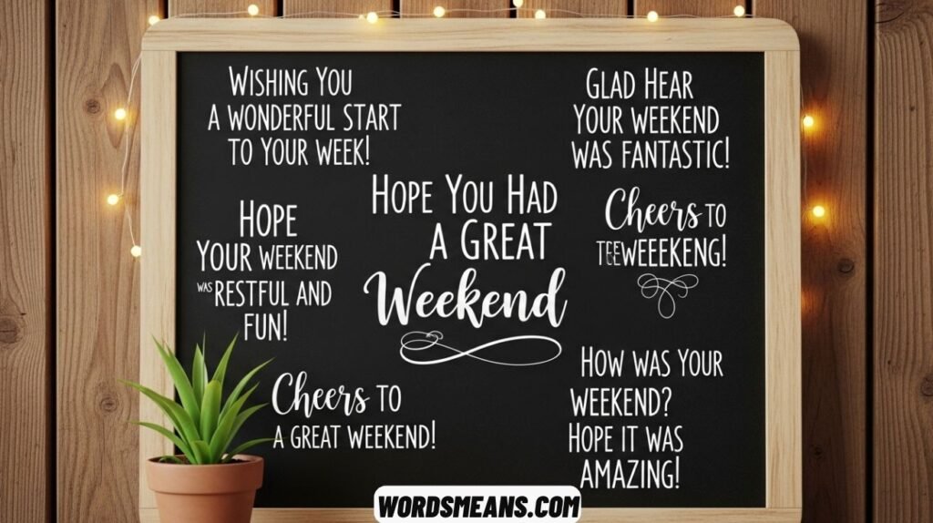 Best Ways to Say Hope You Had a Great Weekend
