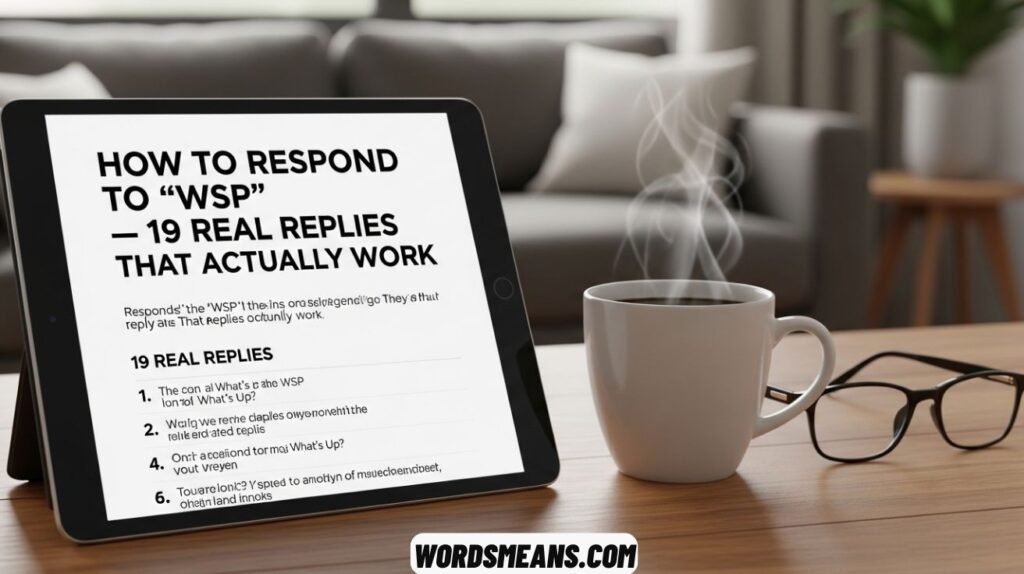 How to Respond to “WSP