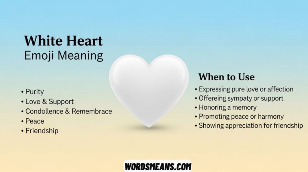 White Heart Emoji Meaning and When to Use