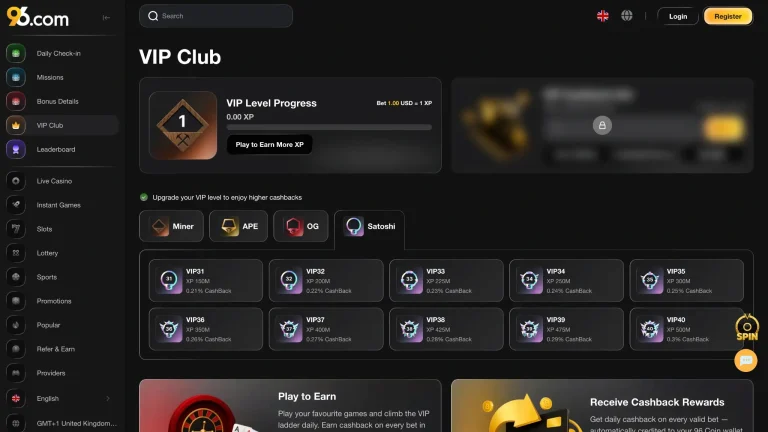 96.com: Premier Real Money Casino Platform for Online Gaming
